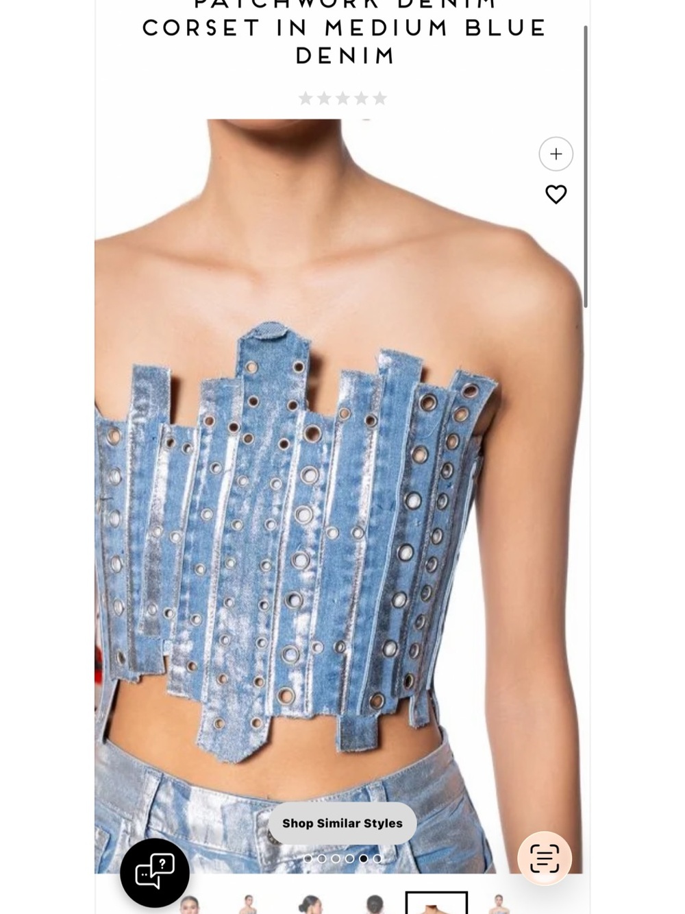 AKIRA Label Ivy Patchwork Denim Corset